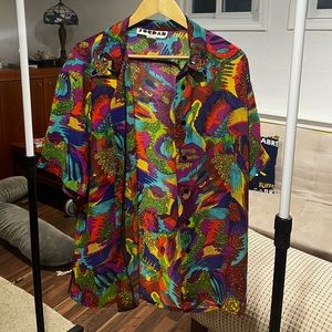 graphic 80s button up shirt